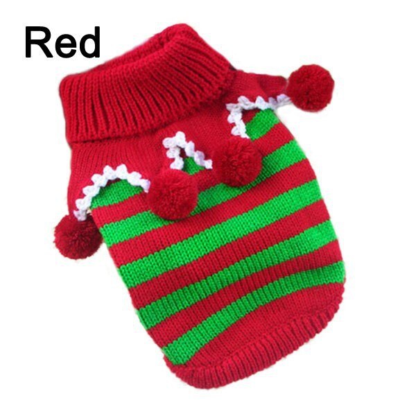 Schattige kersttrui met strepen voor hondenkleding, puppytrui, kleding voor honden en katten