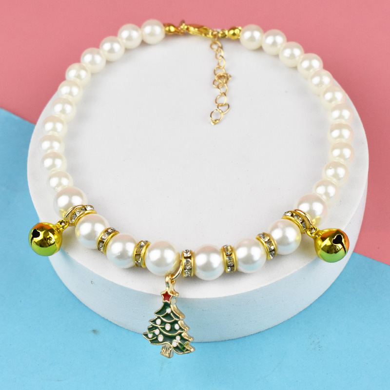 Collier de Perles Scintillantes pour Petits Chiens et Chats, Bijoux en Strass, Accessoires Perforés pour Vêtements de Fille, Chihuahua SARL: WHITE