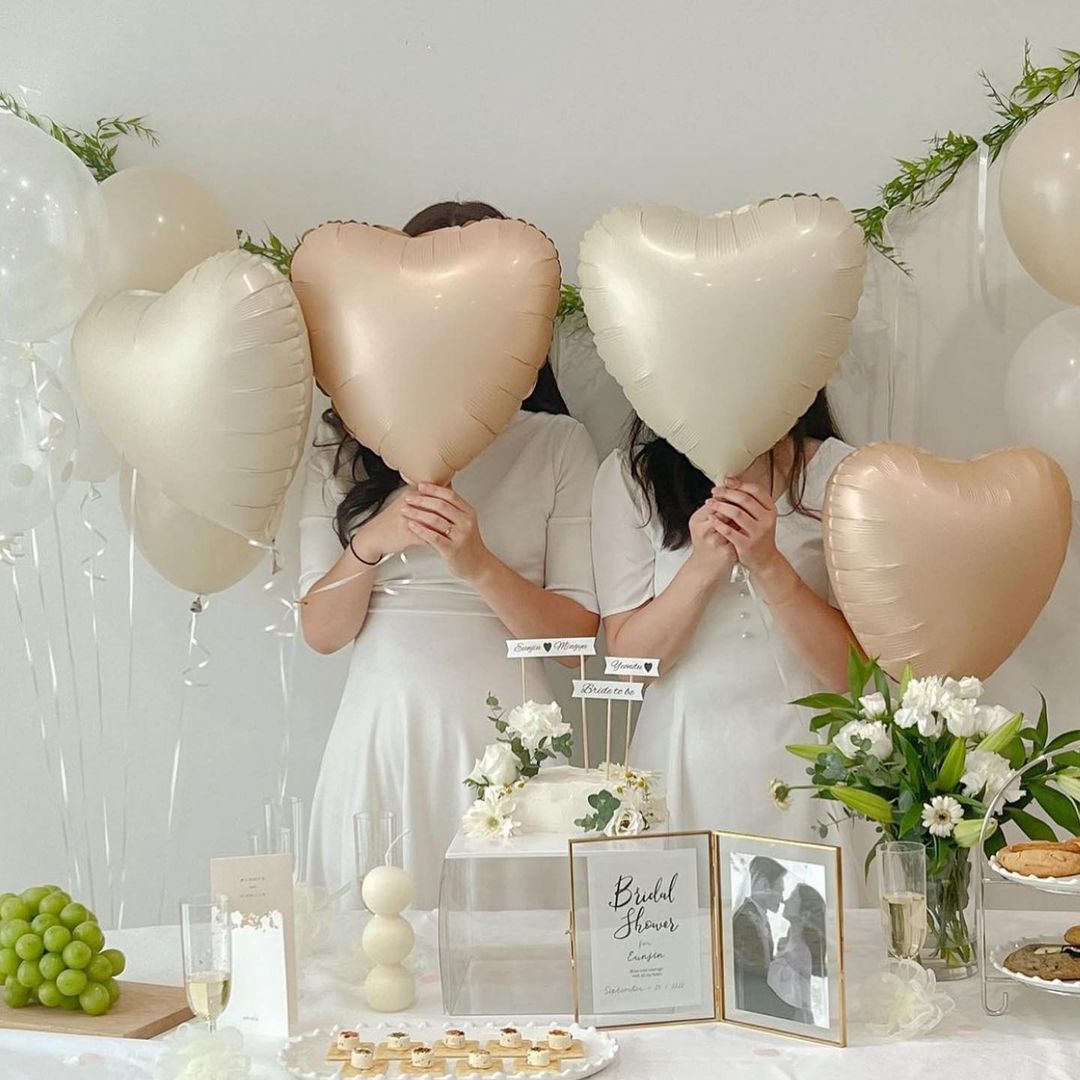 Brown Beige Cream Heart Balloons Number Balloon 1 2 3 4 5 Digital Foil Balloon Birthday Party Decoration Helium Air Globo