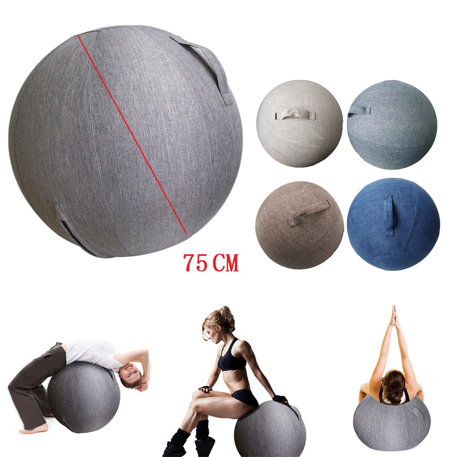 Vervanging Cover Voor Zitten Bal Stoel, yoga Oefening Geboorte Bal Stoel Bescherming Stofdicht Beschermen Wrap Past Voor 75Cm Ballen