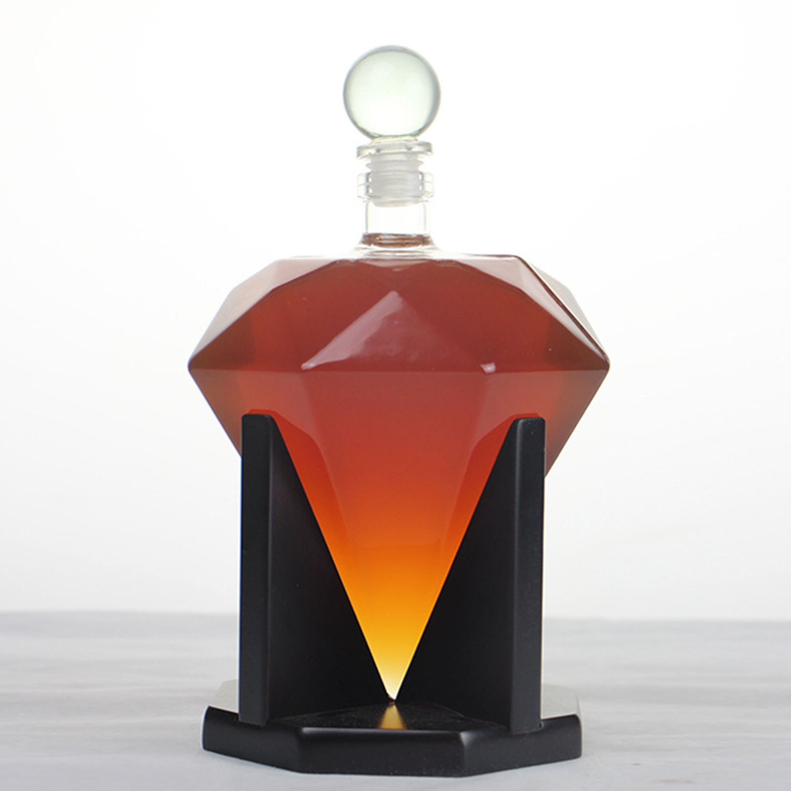 Heart Shape Glass Diamond Wine Decanter Vodka Wine Liquor Bourbon Wine Pourer Cocktail Glass Whisky Dispenser Bottle Bar Set