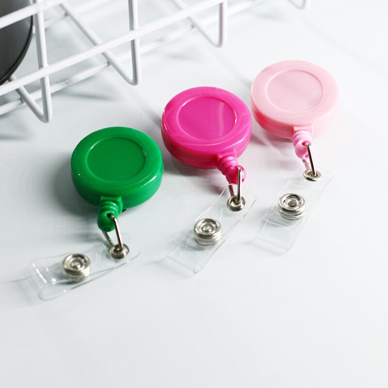 Retractable Pull Badge ID Department Brand Name Badge Holder Scroll Key Ring Chain Clip School Student Office