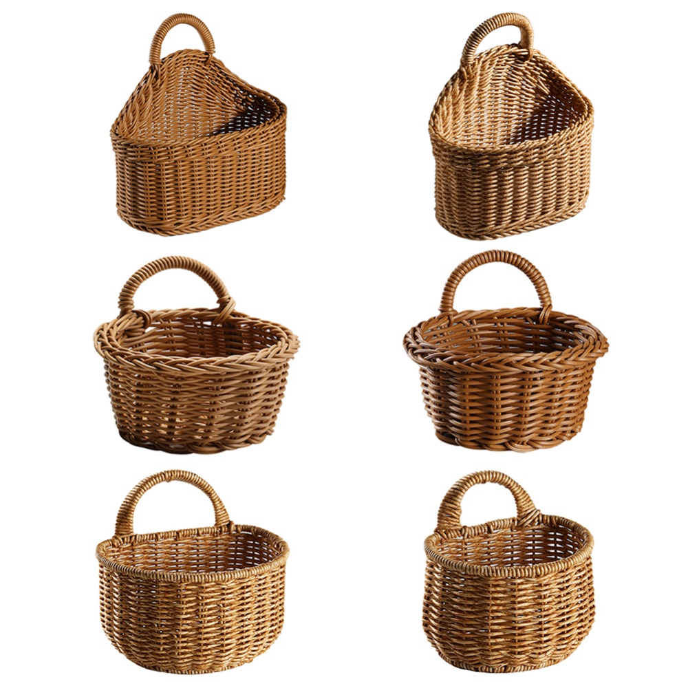 Cesta de almacenamiento de cocina con asa, sala de estar tejidas para cestas colgantes, organizador de artículos diversos de frutas, maceta de flores y plantas, decoración del hogar