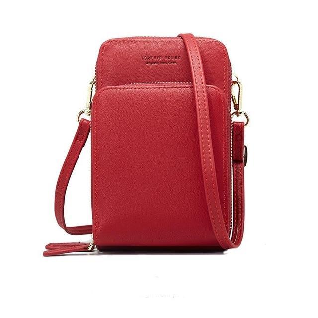 Crossbody Cell Phone Shoulder Bag Cellphone Bag Daily Use Card Holder Mini Summer Shoulder Bag for Women Wallet: Red