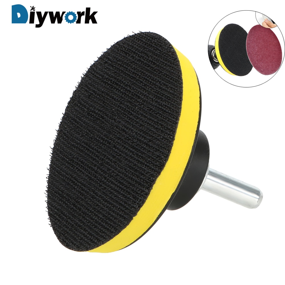 DIYWORK 3" 75mm for Dremel Electric Grinder Rotary Tool 8mm Shank Sandpaper Disc Holder Self-adhesive Sanding Disc Pad
