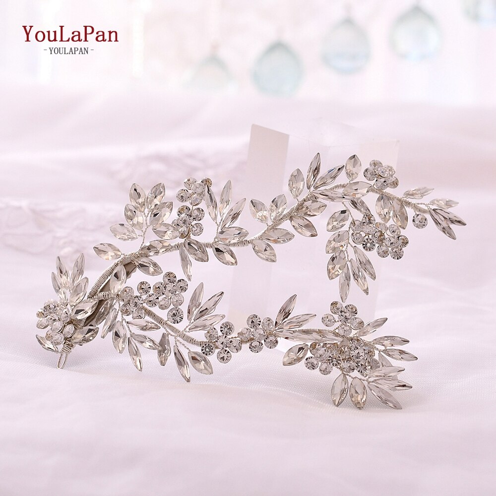 Youlapan HP271 Bruiloft Baret Bruiloft Haaraccessoires Bridal Haarspelden Luxe Zilveren Haarband Bruiloft Haar Clips Voor Vrouwen