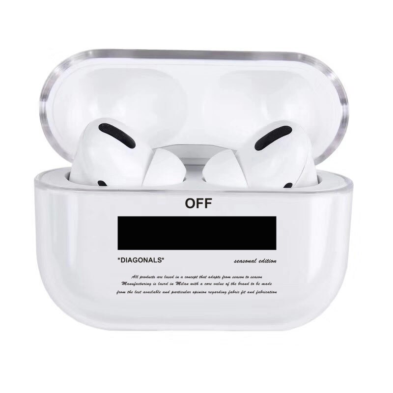 Funda rígida con letras de dibujos animados para Apple Airpods 2, funda de lujo para auricular transparente, caja sencilla y bonita para airpod Pro: For Pro-1