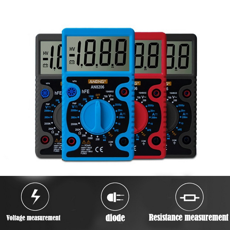 Digital Multimeter Tester LCD Display Volt Meter Electrician High Precision Big Screen Portable Voltage Tester