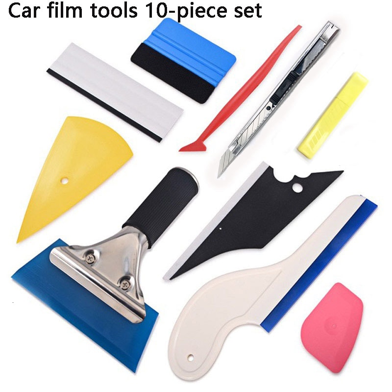 Car foil tool set vinyl packaging film scraper scraper auto tool sticker installation kit paper cutter auto styling auto parts: Silver
