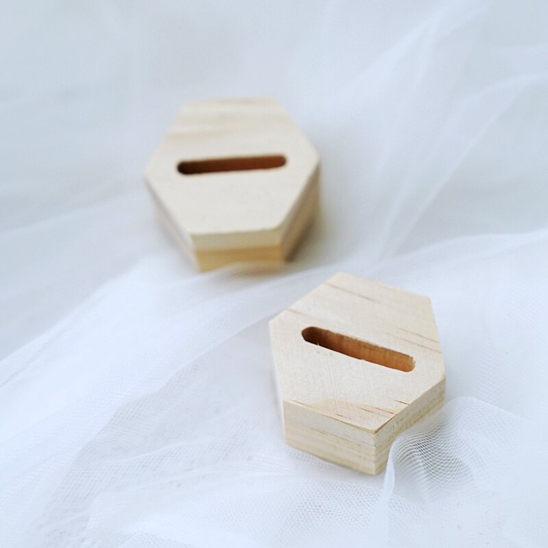 Bois naturel réutilisable porte-anneau, accessoires de bijouterie hexagone, petit porte-anneau, présentoir de bureau et Vintage