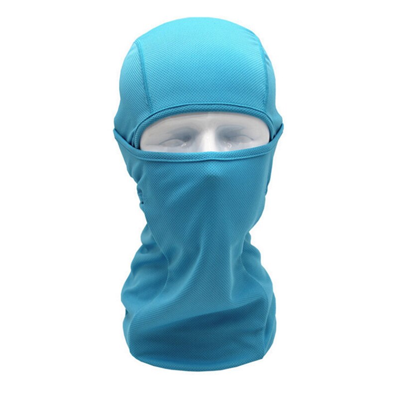 Pasamontañas de Lycra para ciclismo, máscara facial completa para el cuello, casco ultrafino para hombre: Blue