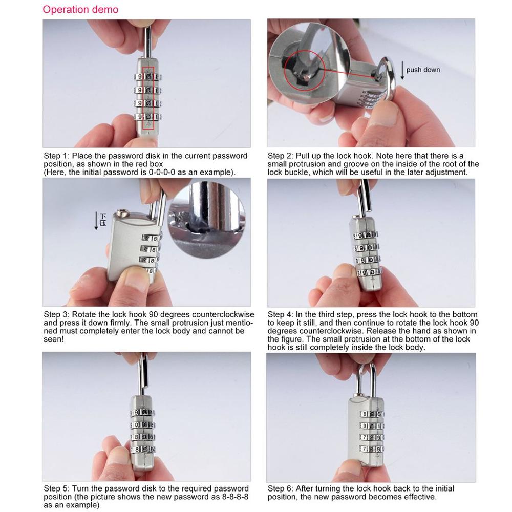 Mini maleta de equipaje TSA cerradura Dial número de dígitos combinación de código candado seguridad de viaje seguro cerraduras de contraseña