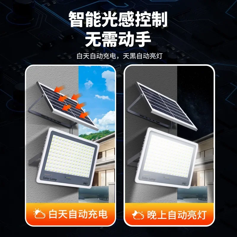 Outdoor Schijnwerper Solar Lamp 96/140/216 LED Afstandsbediening Binnenplaats Verlichting Straatlantaarn Waterdicht IP67 Tuin Huishouden
