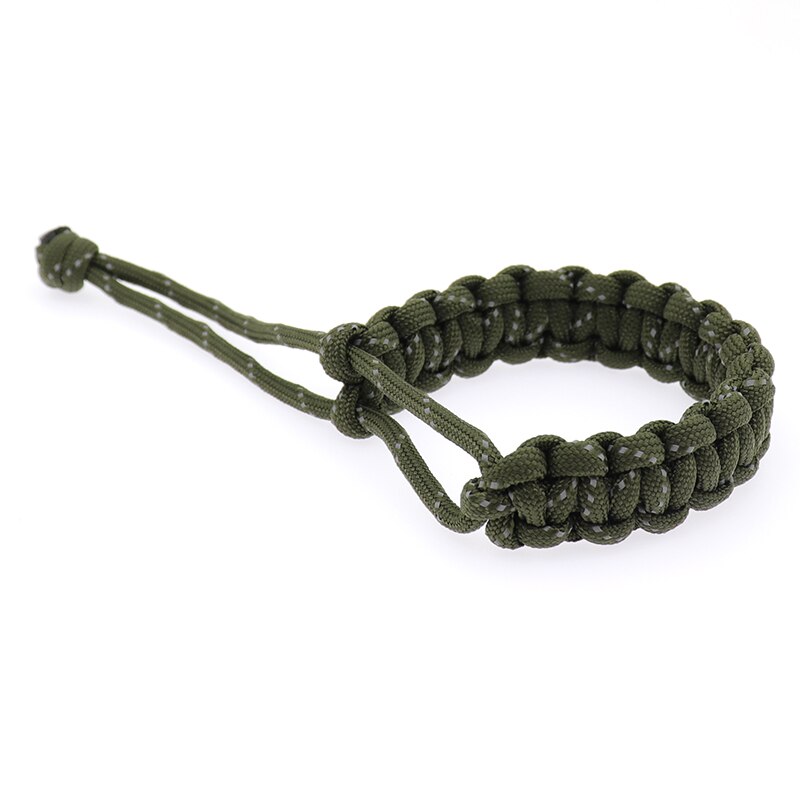 Adjustable Reflective Paracord Bracelet Handmade Braided Survival Bracelet: Army green