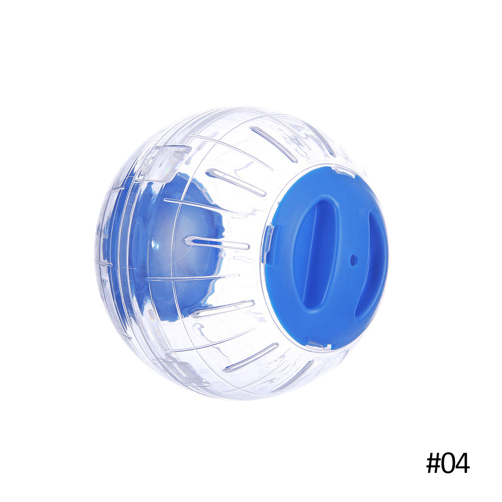 Mini Bola de ejercicio transparente para hámster, juguete para hámster, jaula para trotar con soporte, suministros para mascotas, 12cm: Blue no holder