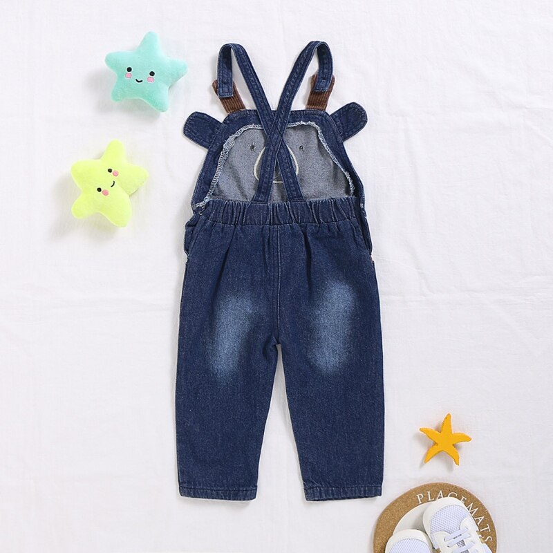 Spring Children's Clothing Baby Boys Jeans Denim Baby Girls Jeans Kids Clothes Suspender Pants Overalls Cartoon Long Trousers