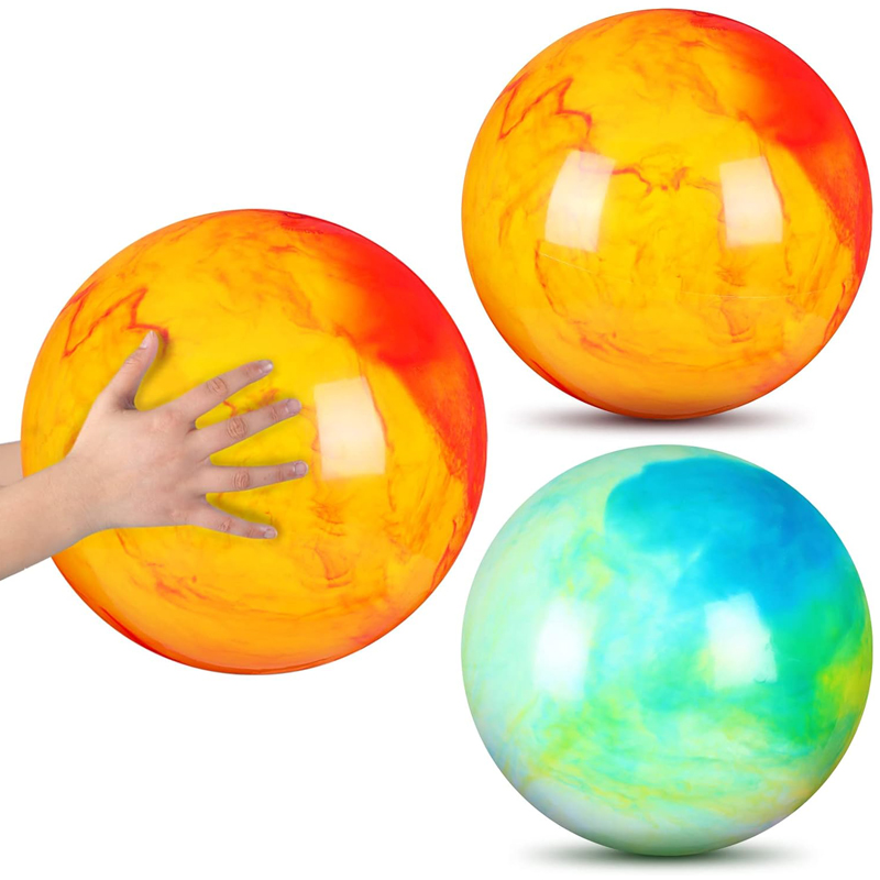 Marbleized Bouncy Balls 12Inch Inflatable Sensory Toys For Kids Play Party Games Park Backyard Beach Indoor Outdoor Playground
