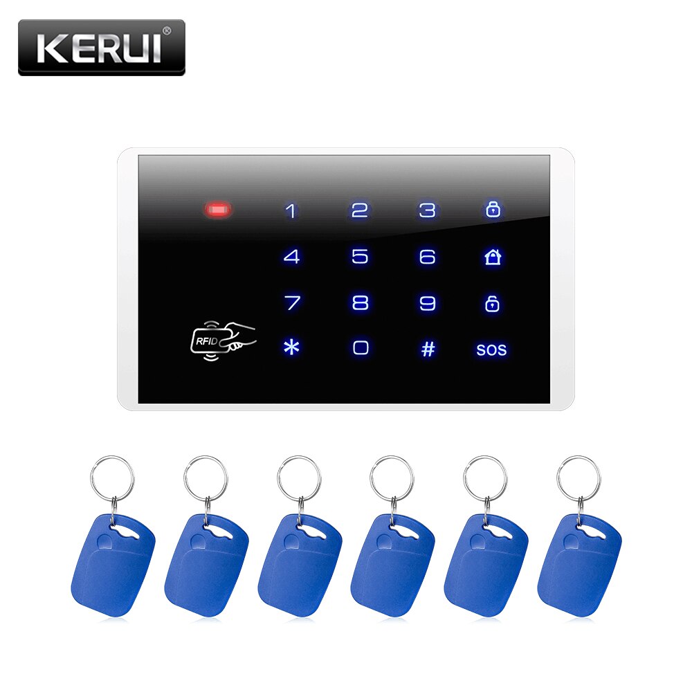 Kerui DIY Wireles Sicherheit Alarm System WIFI GSM Bewegung Sensor Heimat Einbrecher Sicherheit Alarm Bausatz 6 Sprachen Umschaltbar 120dB: K16 Klaviatur