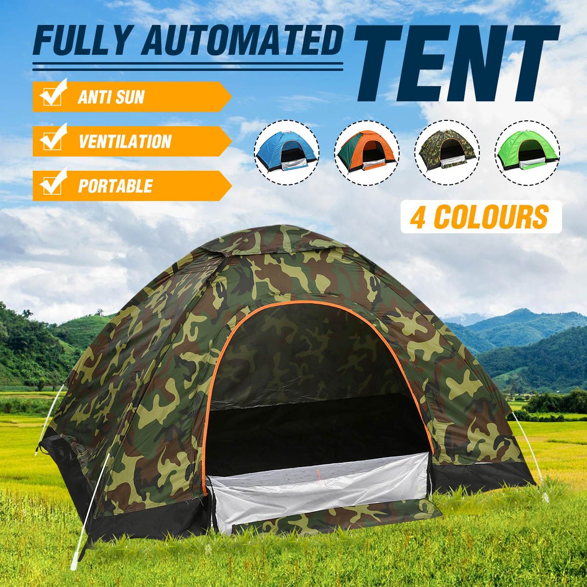 Automatische Pop-Up Outdoor Camping Tent 1-2 Persoon Meerdere Modellen Open Familie Toeristische Kamp Tenten Ultralight instant Schaduw