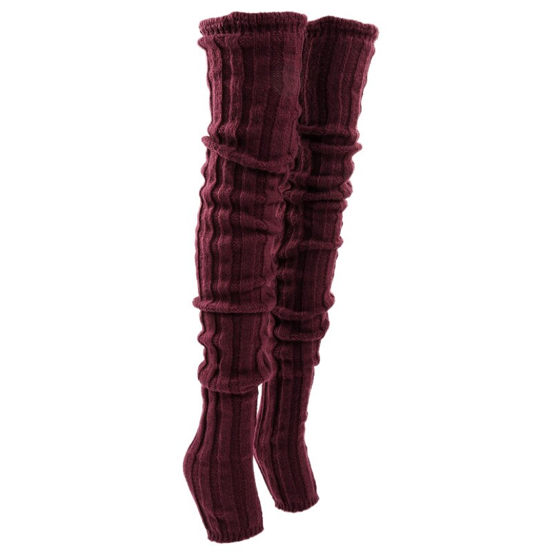 Chaussettes tricotées pour femmes, bas Tube sans bout de couleur unie pour adultes pour printemps automne hiver