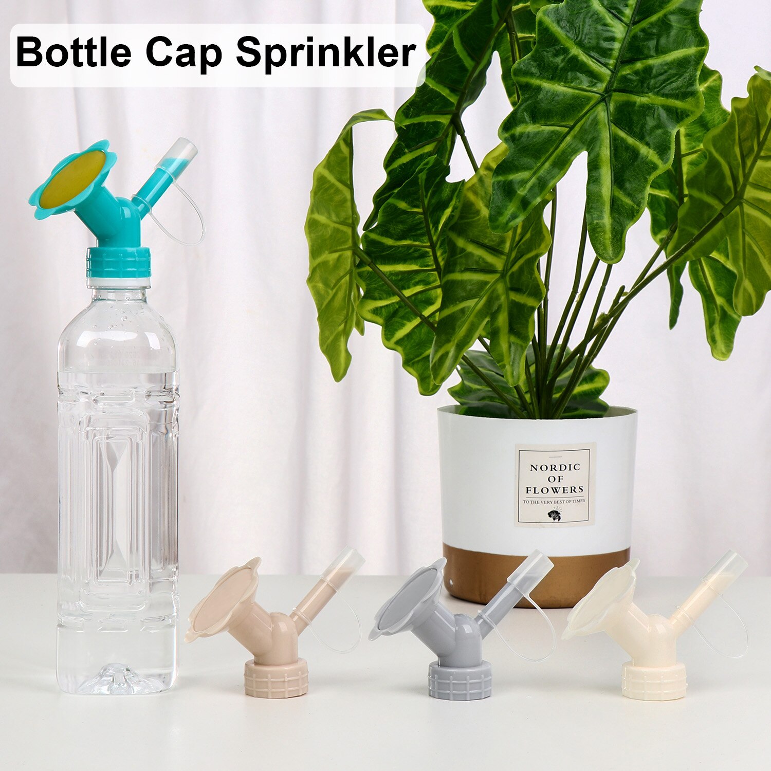 Mini Kunststoff Gießkanne Auslauf Flasche Kappe Dual Kopf Sprinkler Düse drinnen-Anlage Gießkanne Garten Sprinkler Werkzeug