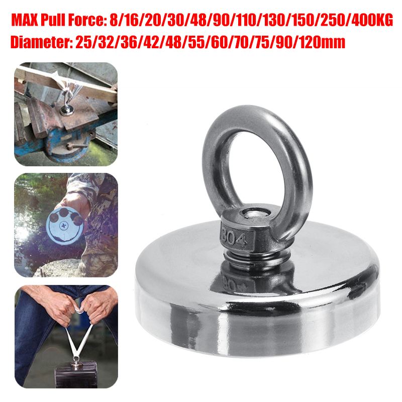 8-400Kg Super Sterke Magneet Salvage Pot Vissen Haak Magneten Diepzee Houder Pot Magneet Sterkste Permanente Magneet met 10M Touw
