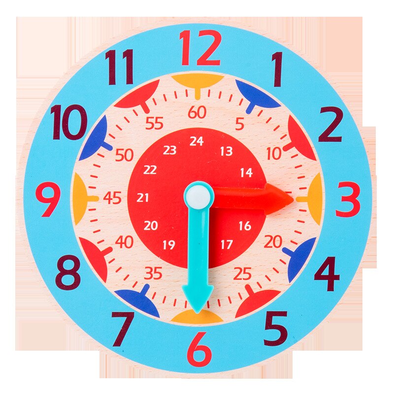 Digital Wooden Teaching Clock Toy Toddler Baby Intelligence Early Education Cognitive Clock Time Clock Learning
