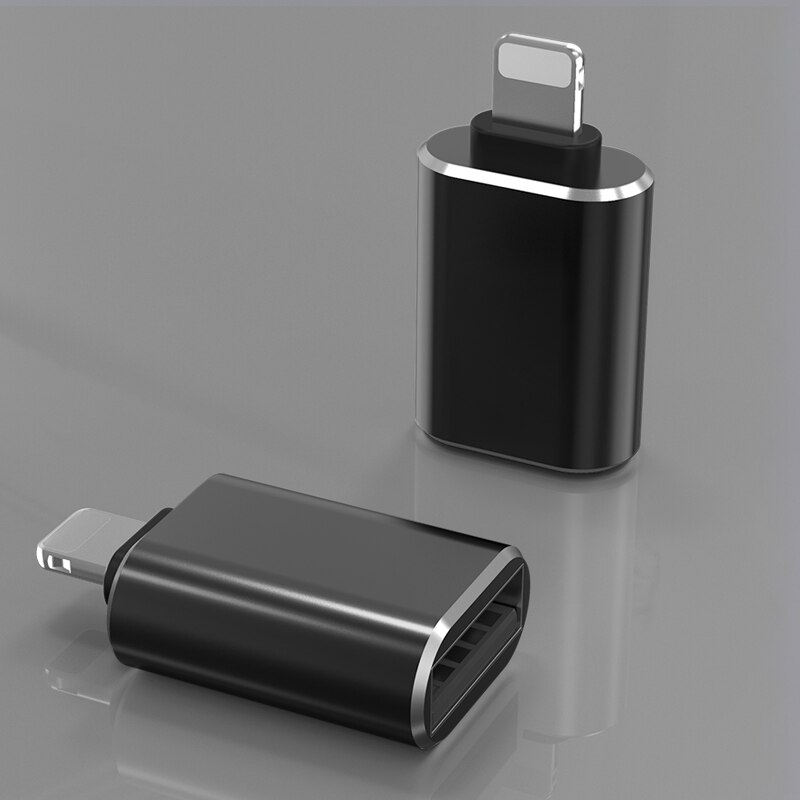 ! ACCEZZ Beleuchtung zu USB OTG USB Adapter Für iPhone 11 Profi XS Max XR X 8 7 6s Plus für iPad Adapter U Festplatte Maus Tastatur Adapter: Schwarz