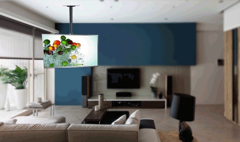 Full Rotating Adjustable 13"-37" Ceiling TV Mount Bracket LED LCD Monitor Holder