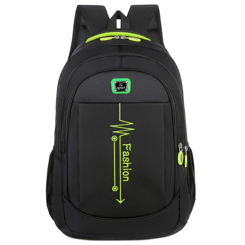 Men Backpack Laptop Teenager Boys Junior High School Bag Student Campus Back Pack Male Large Capacity Bagpack Female Backpack: Green