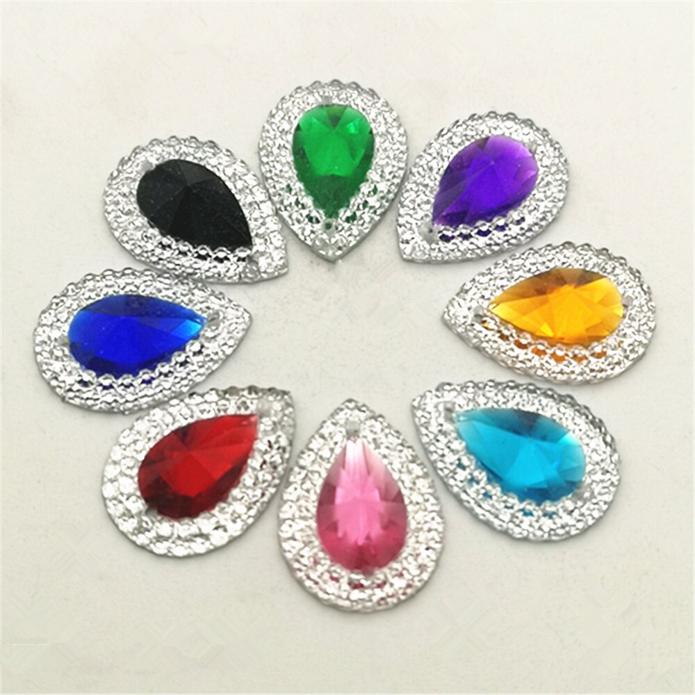 Diy 20 Stuks Mix 13Mm * 18Mm Resin Vorm Plaksteen Strass Bruiloft Decoratie: Mix 20pcs