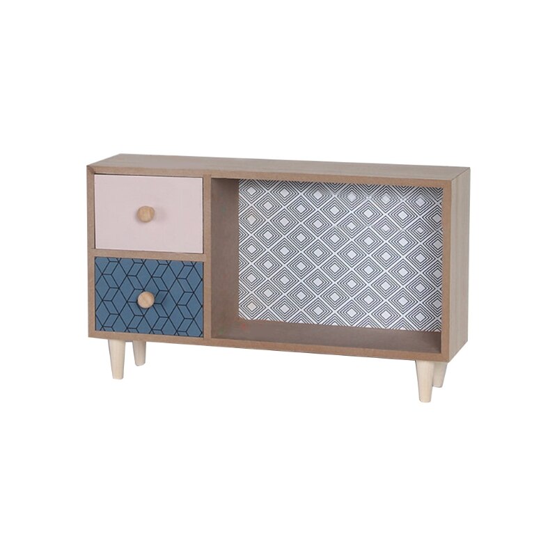 Wooden Drawer Storage Box Desktop Dividers Organizer Cute Cactus Pattern Makeup Cosmetic Container Jewelry Shelf Cabinet: 8