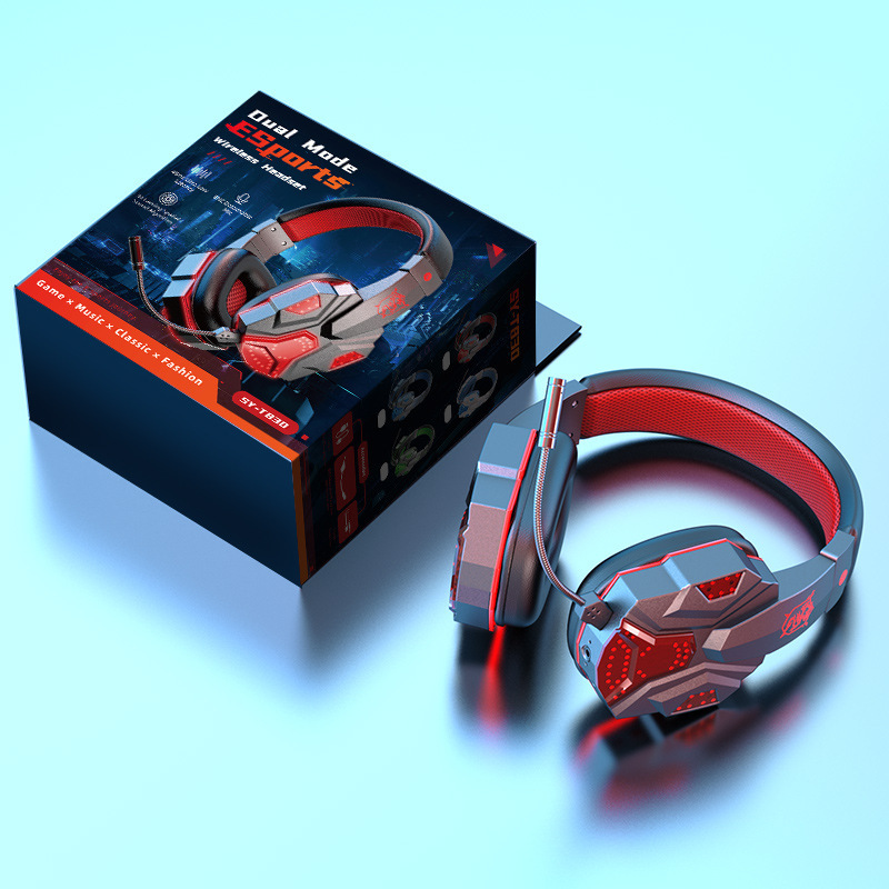 Wireless Gaming Chicken Earphones Bluetooth Esports Computer Earphones Head on Mobile Earphones: Red