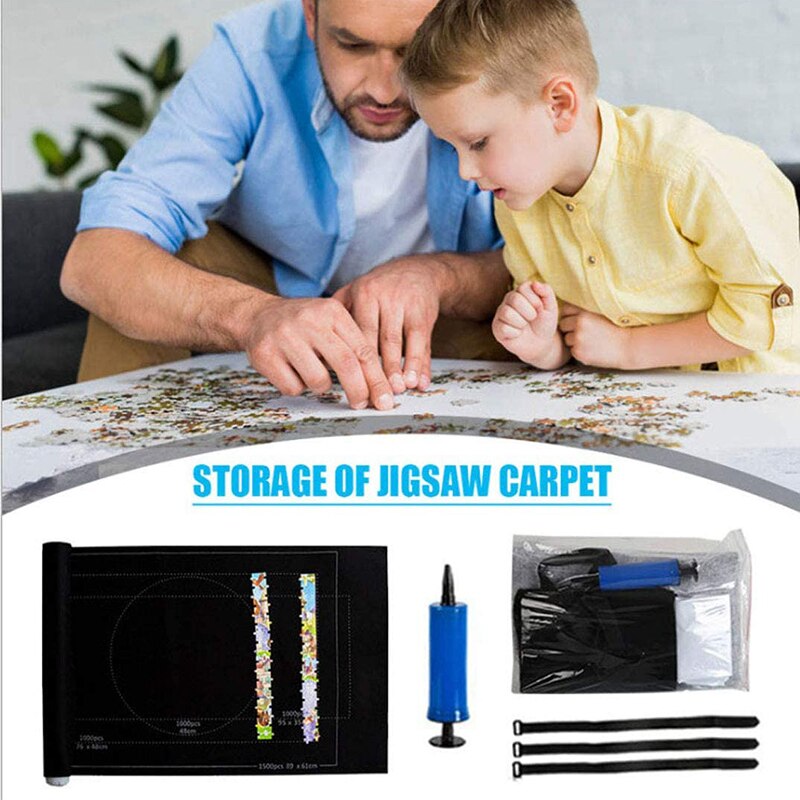 Set Puzzles Mat Jigsaw Roll Felt Mat Play mat Blanket For Up to 1500 Pieces Puzzle Accessories Portable Travel Storage bag