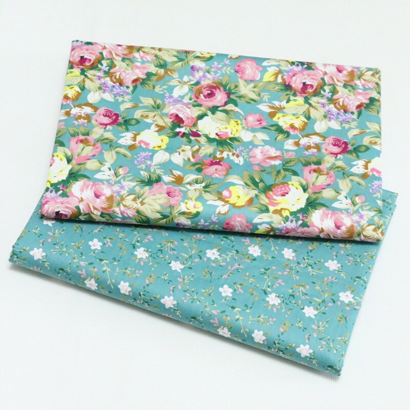 Blauwe Bloem Serie 100% Katoen Twill Stof Voor Patchwork Doek, diy Naaien Quilten Fat Quarters Materiaal Voor Baby & Kind