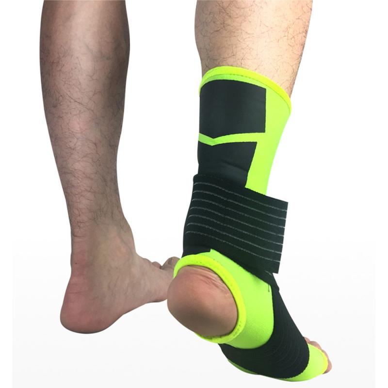 1 pc sportsankelbøyler kompresjonsstropp ermer støtter 3d vevd elastisk bandasje fot beskyttelsesutstyr treningsstudio Fitness #sd: Grønn / M