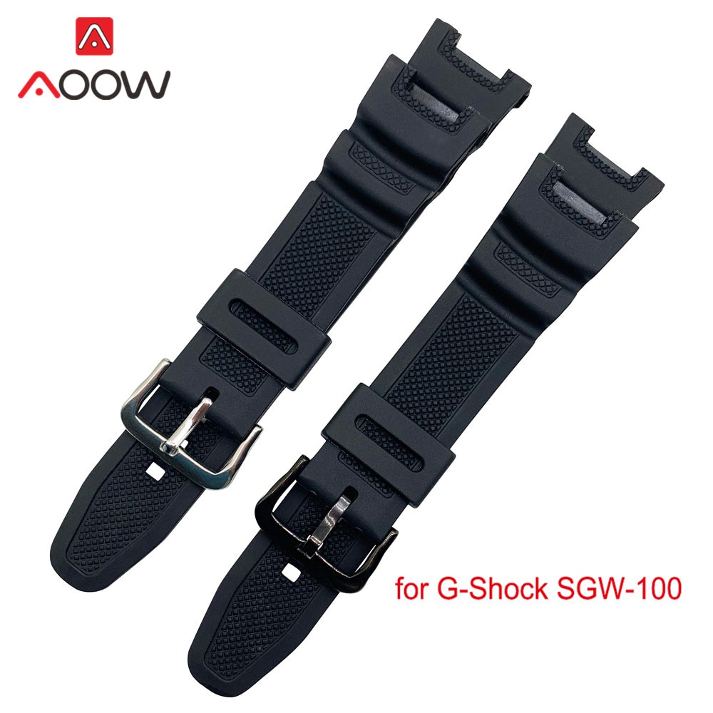 Siliconen Band Horlogeband Voor Casio G-Shock SGW-100 SGW100 Rubber Sport Waterdichte Mannen Vervangen Band Armband Horloge Accessoires