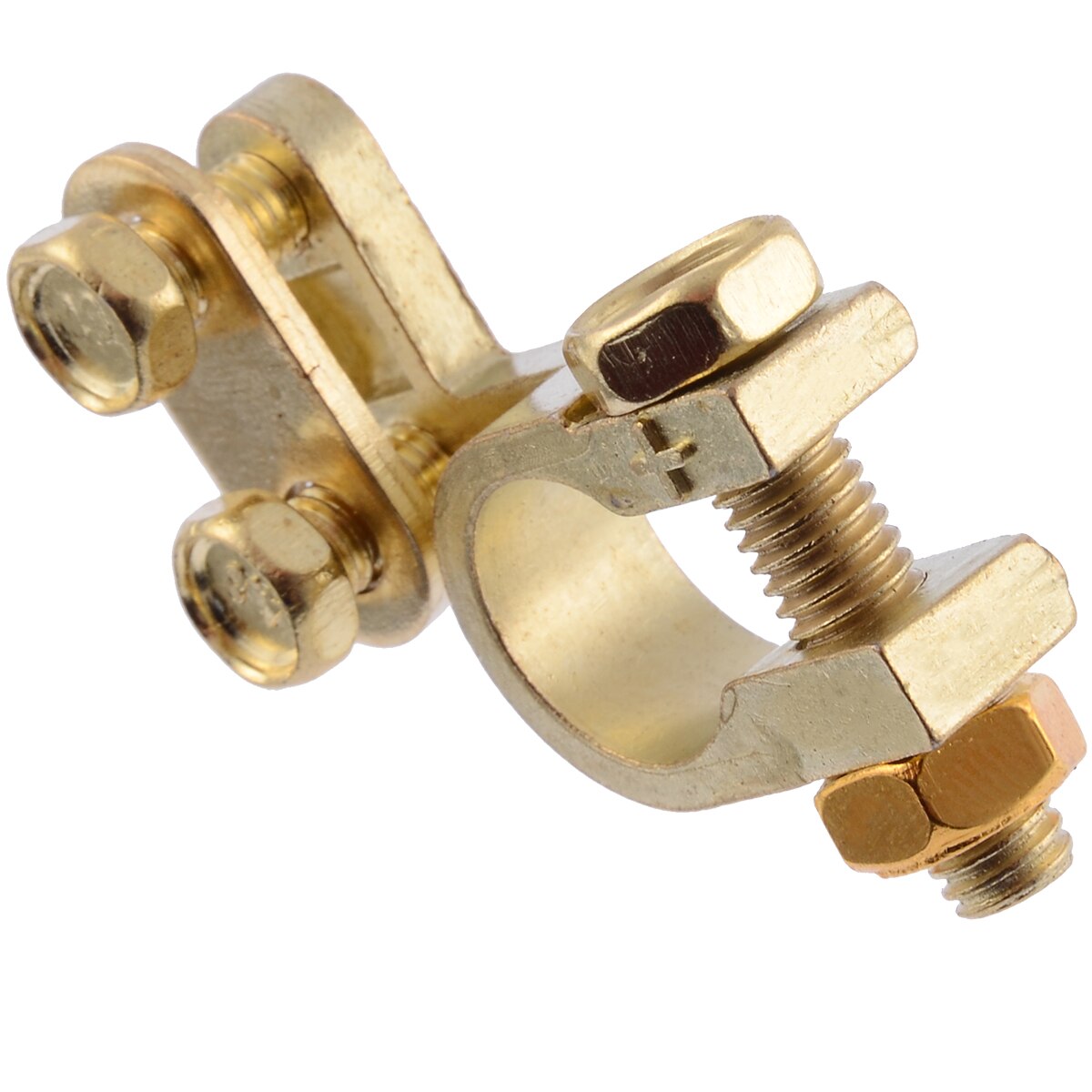 Terminal de batería para vehículos pequeños, 35mm, positivo, 34mm, negativo, chapado en oro, Universal, 1 par