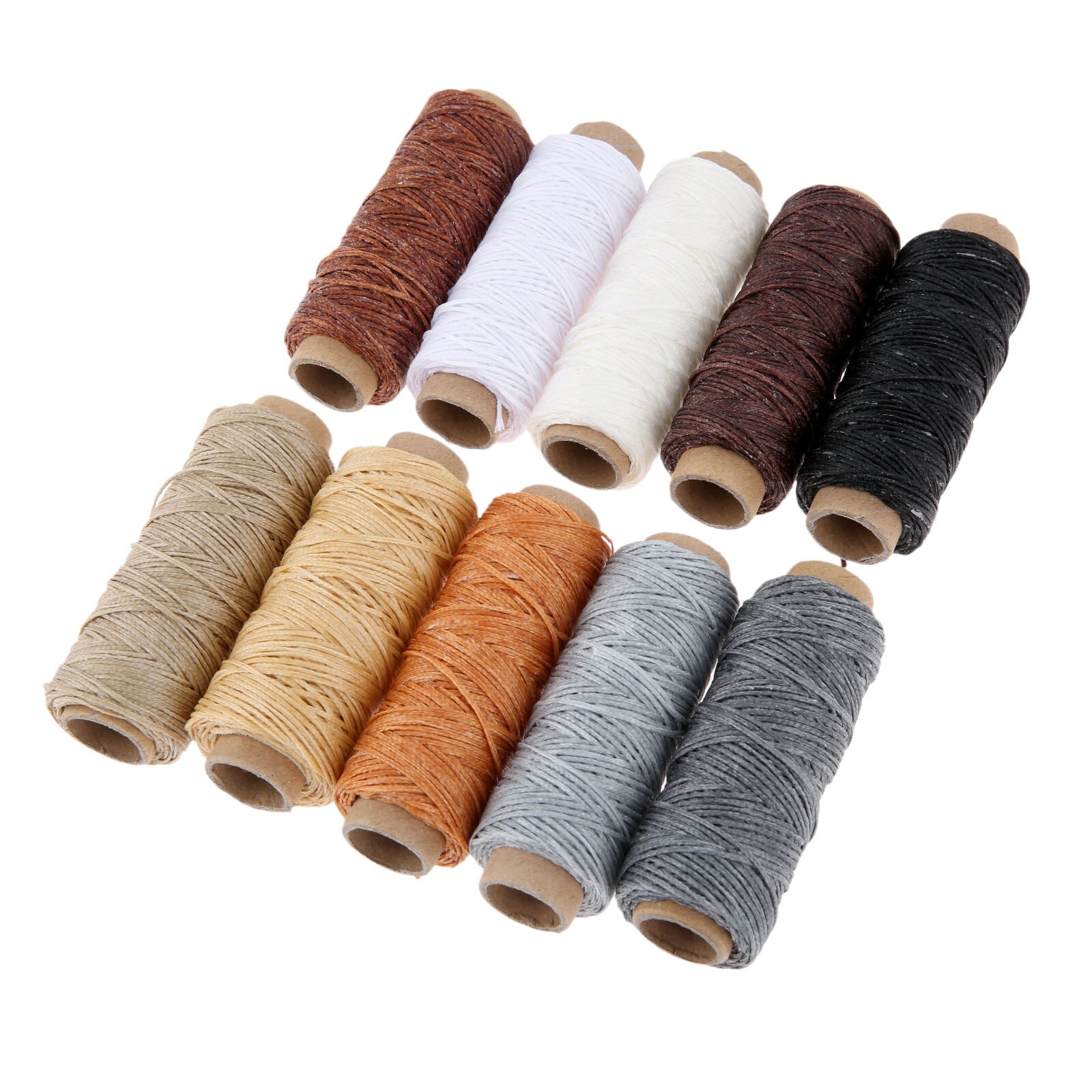 10 Color/Set 50m 150D Leather Sewing Waxed Thread Flat Waxed Sewing Thread Wax line Stitching Thread for Leather Craft DIY