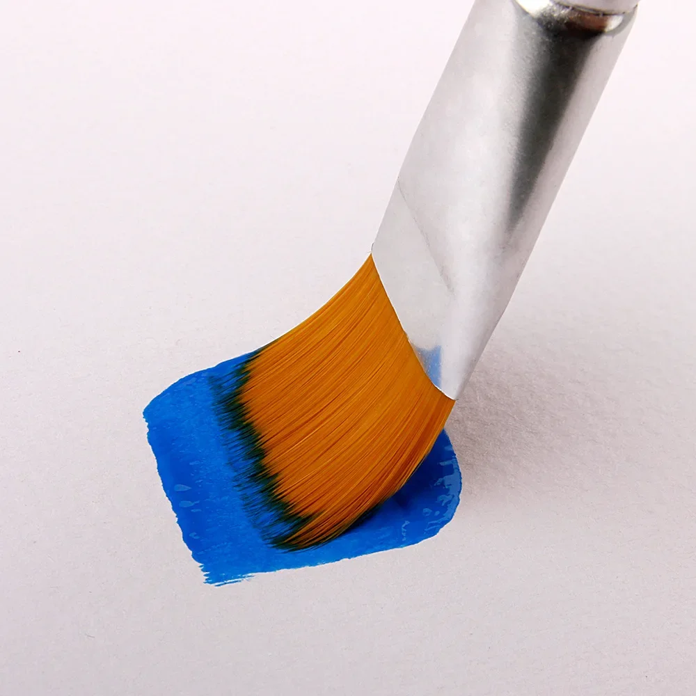 pincel para pintura al óleo, 3 uds., cabeza plana grande, juego de varillas cortas de 3 colores, pincel de acuarela para pintura de pelo de nailon, suministros de arte acrílico para estudiantes