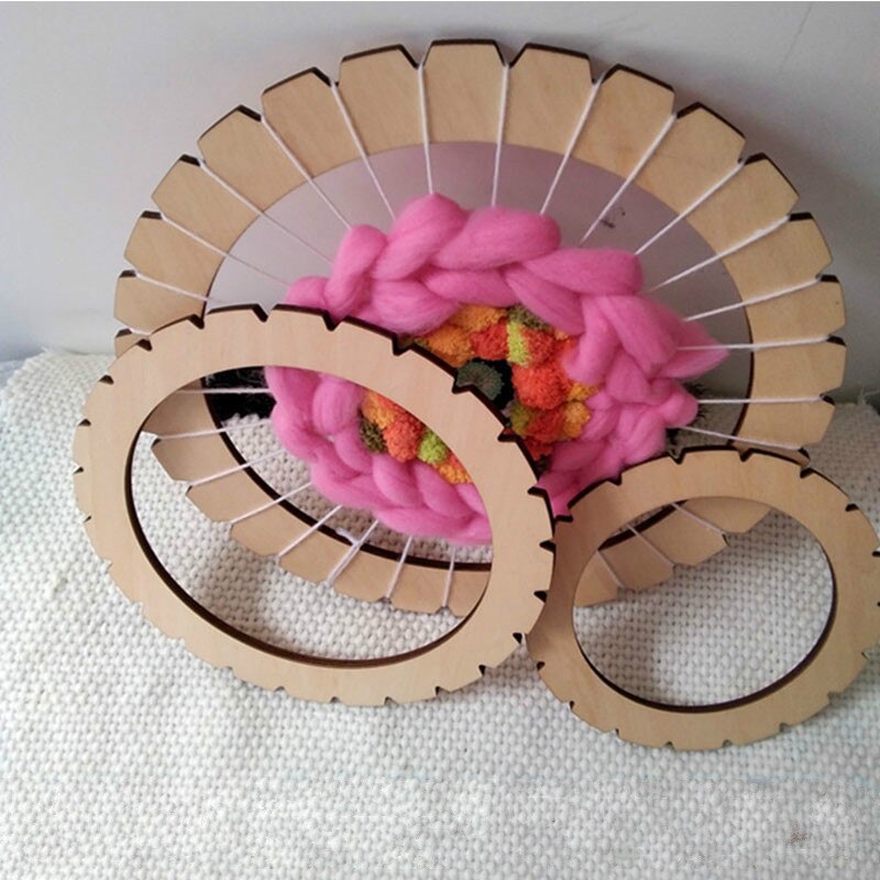 Kids DIY Circulaire Weefgetouw Speelgoed Hand-Breien Houten Speelgoed Kinderen Weven Machine Educatief Speelgoed Geweven Speelgoed