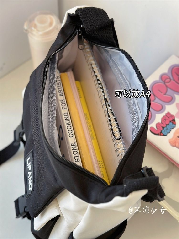 Collage-bolsas escolares para estudiantes para mujeres y hombres, bolsos cruzados de nailon con múltiples bolsillos, Bolso de mensajero para libros, verano