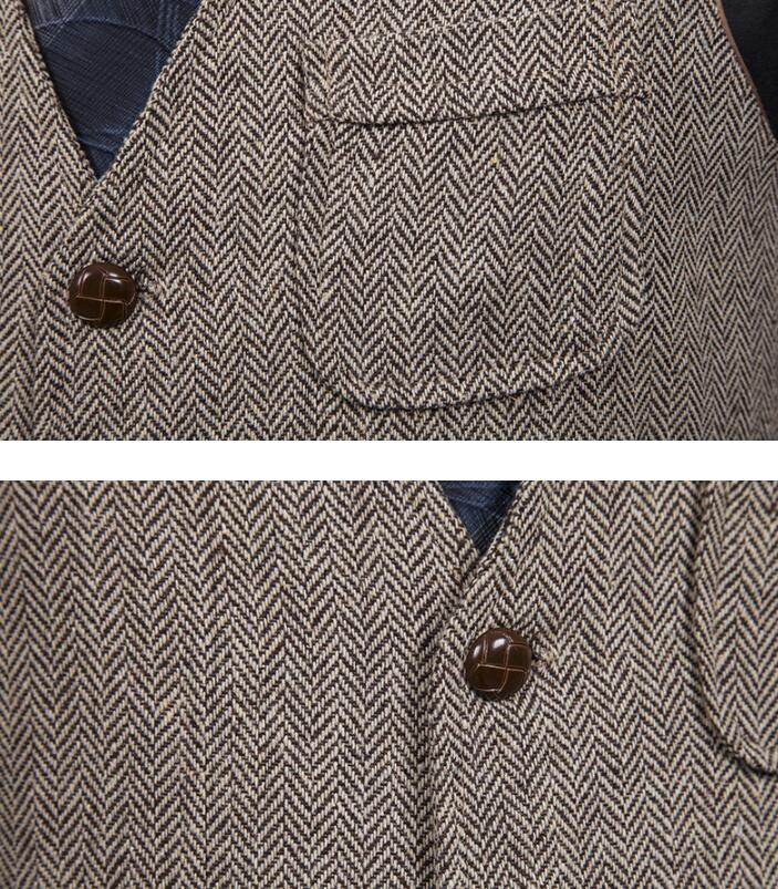 Kjole veste til mænd afslappet sildeben dobbelt lommer chaleco hombre herre bryllup forlovere business vest