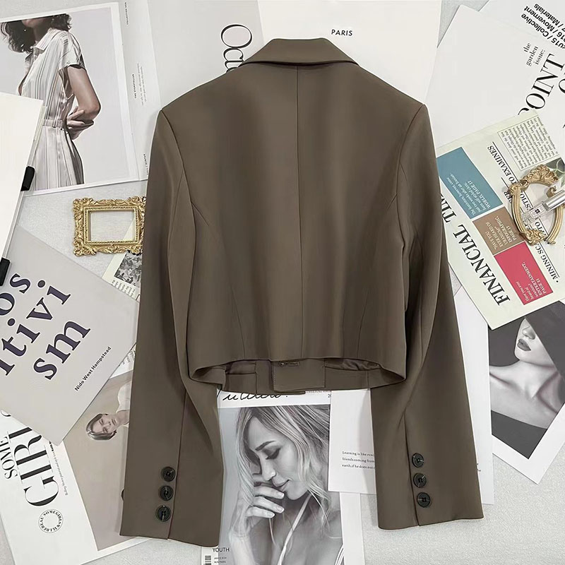 Dameblazere med korte ermer, koreansk, dressjakke, dame, allsidig, kort blazer, dame