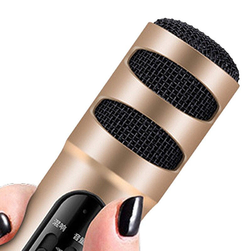 Muzikale Microfoon Draagbare Handheld Karaoke Mic Speaker Machine Voor Kerst Verjaardag Thuis Party Golden