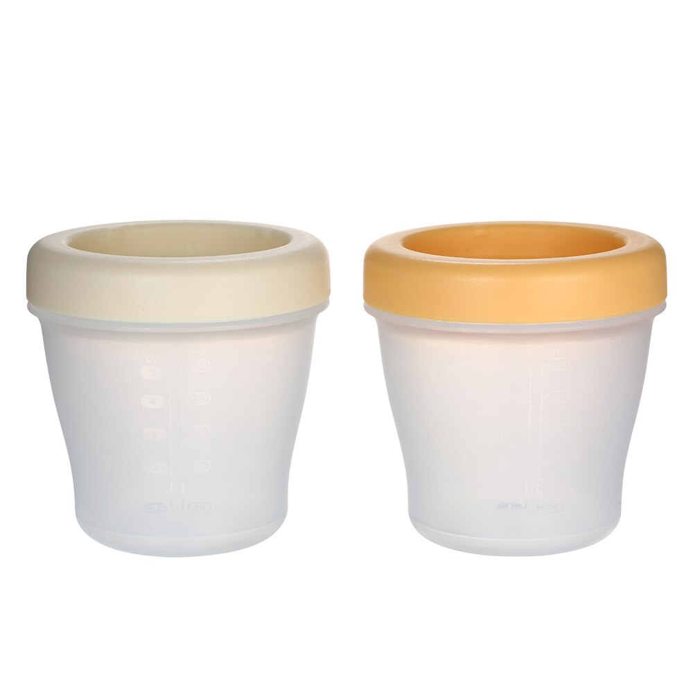 2 uds bebé contenedores de alimentos 150ml BPA-libre caja reutilizable apilable congelador tazas de almacenaje con tapa para comida de bebé leche de jugo para los niños