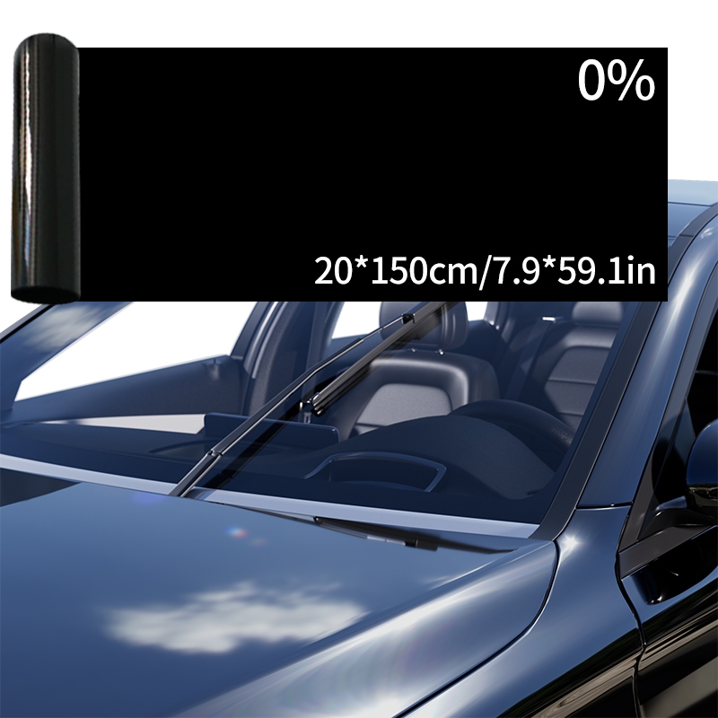 20 x 130/150cm solfilm för bilfönster, solskyddsfilm, solskyddsfilm, värmeisoleringsfilm, folie, glasruteklistermärke: Mörkgrå