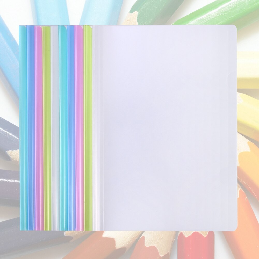 10pcs Transparent File Folder Sliding Bar Report Covers for A4 Report Display Cover Organizer Binder
