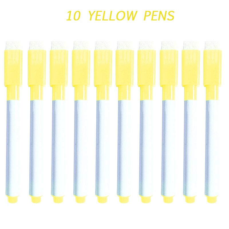 Magnetic Whiteboard Markers Erasable Pens Glass Ceramic White Board Children's Drawing Practice School Office Classroom Supplies: Yellow