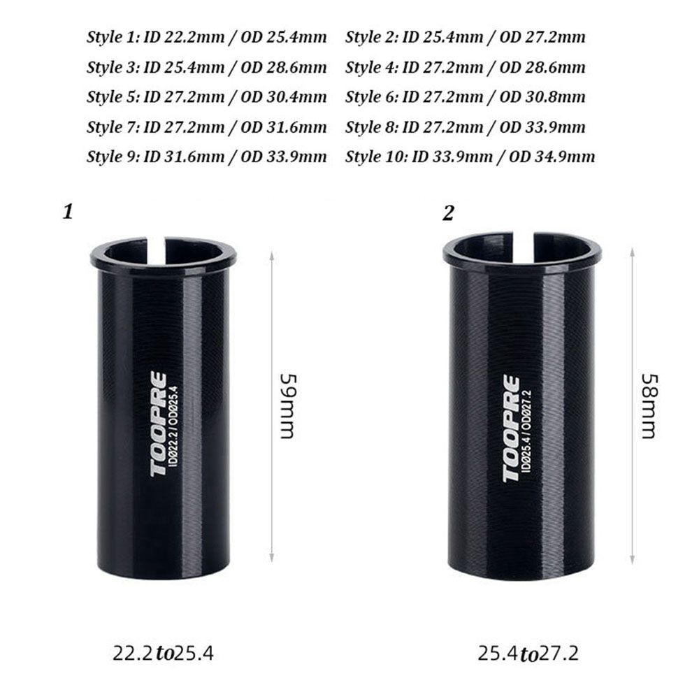 Aluminium Fiets Zadelpen Mouw Converteren Conversie Adapter Zadelpen Buis Racefiets Accessoire 22.2/25.4/27.2/28.6/31.6Mm